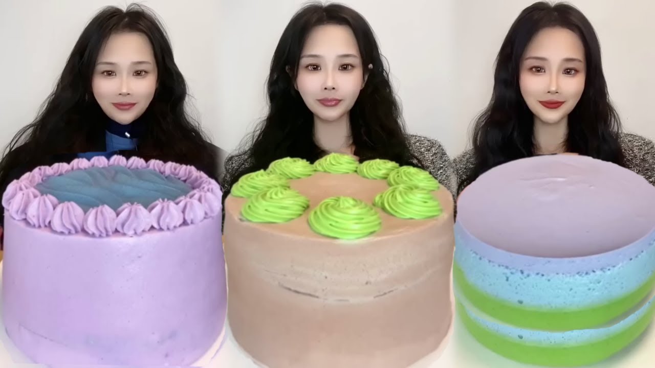 Asmr🍰Eating Taro Cream Cake🍰 (Soft And Waxy Sound) 크림丨먹방丨Mukbang丨Satisfying丨Eatings