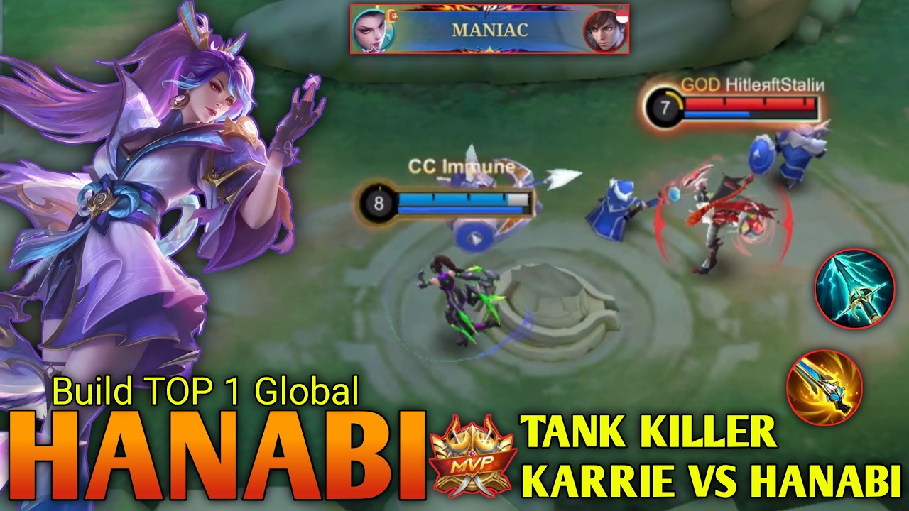 18 kills + MANIAC!! TANK KILLER KARRIE VS HANABI !!😮‍💨🤫 - BUILD TOP 1 GLOBAL HANABI 2026 ~ MLBB