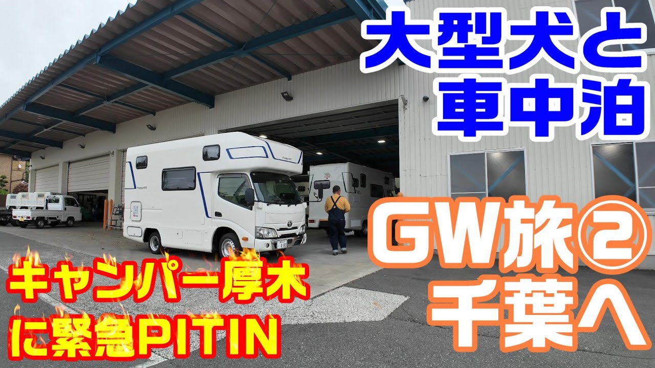 Puppy480 大型犬と車中泊 | 2025GW旅②キャンパー厚木～千葉へ
