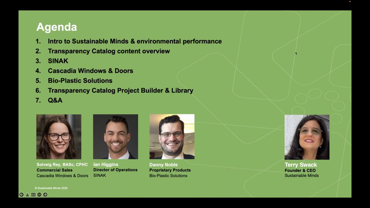 Cascadia, SINAK, BioPlastic Solutions: Getting Red List free products into projects