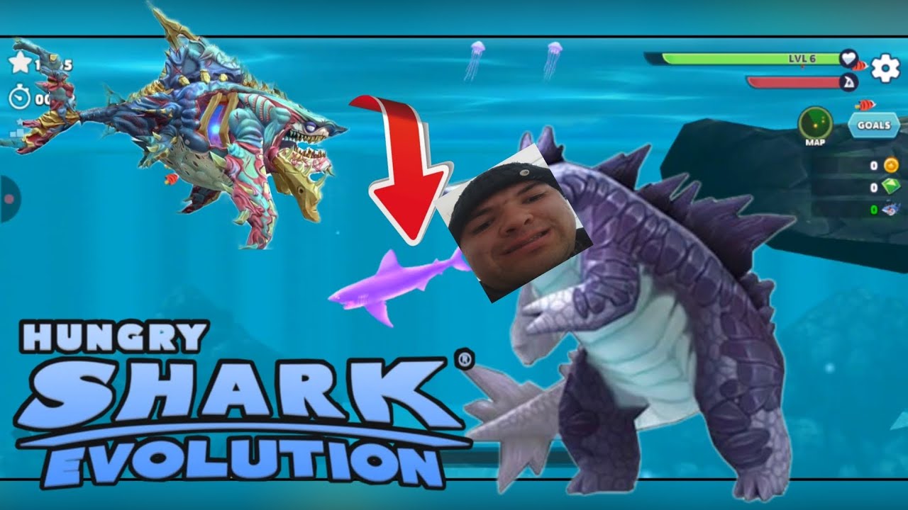 We evolve from a small shark to a giant creature. shark evolution . Hungry Shark 