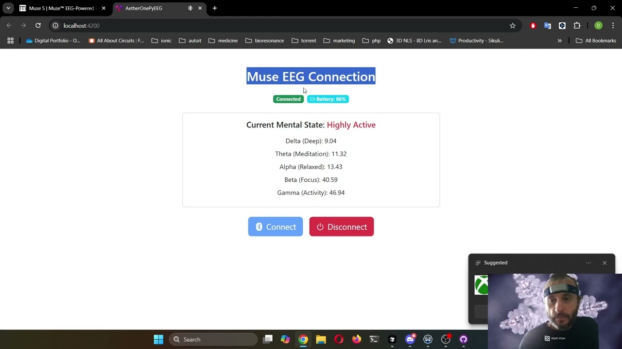 #AetherOnePy 03 tutorial plugin set EEG muse with Angular as frontend