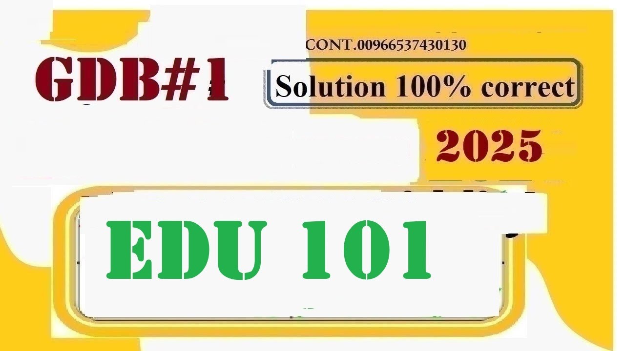 Edu101 GDB Solution Fall 2025|Edu101 GDB 1 Solution Fall 2025