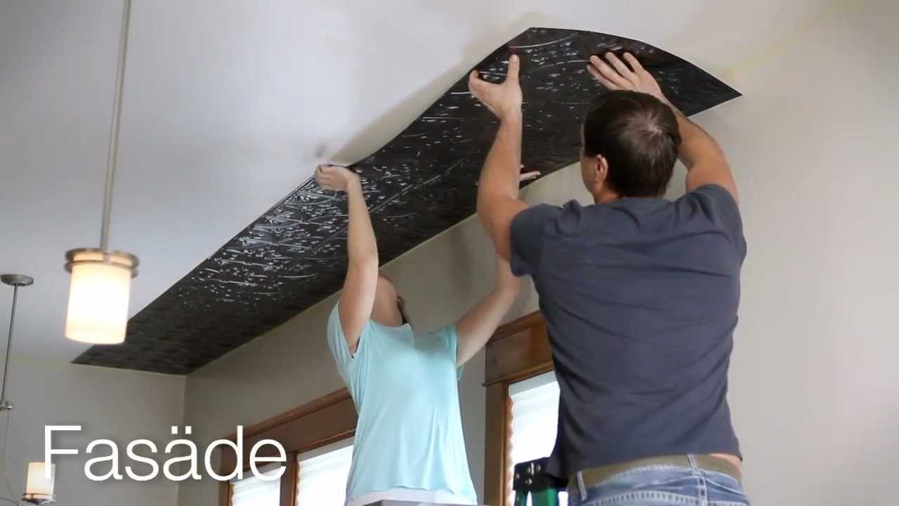 Fasade Glue-Up Ceiling Panel Installation