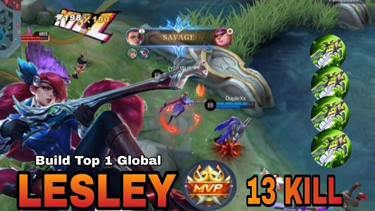 SAVAGE!!LesleyproTOP GLOBAL LESLEY BESTBUILDS AND EMBLEMS THAT WILL HELPYOU RANK UP FAST AND EASILY!