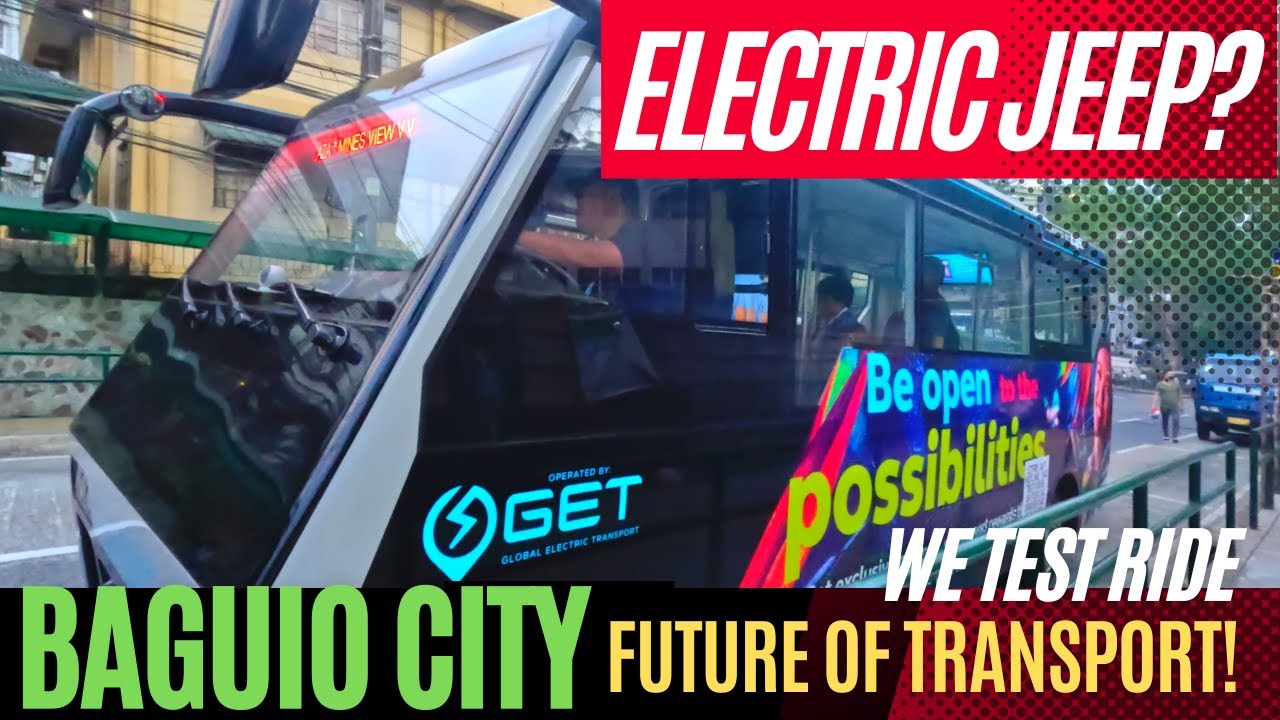Baguio's ELECTRIC JEEP? We test ride the Comet! Baguio's electric passenger bus test run.