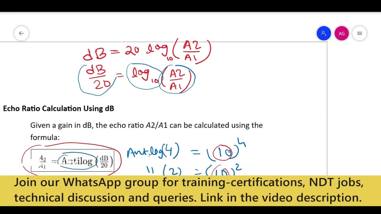 dB Ratios and Echo Height Calculations ll UT Level 2 & 3 calculations