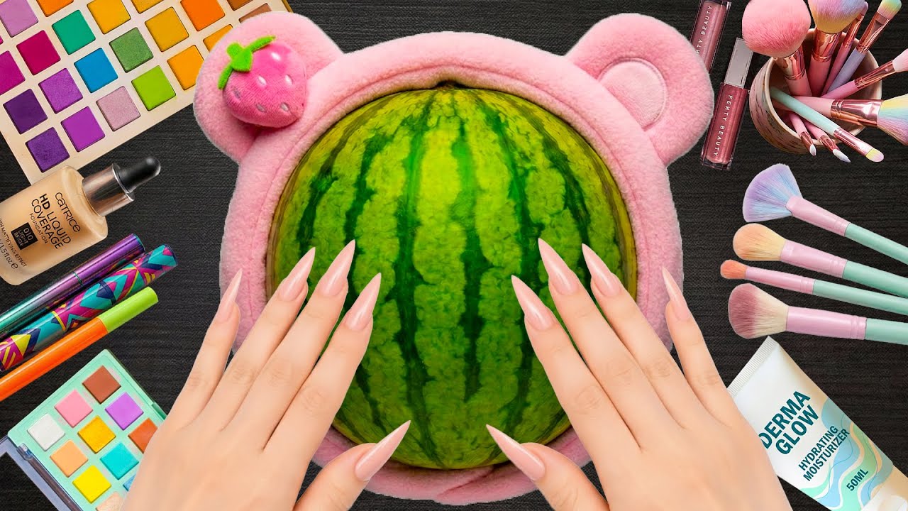 ASMR Makeup on Watermelon (No Talking)
