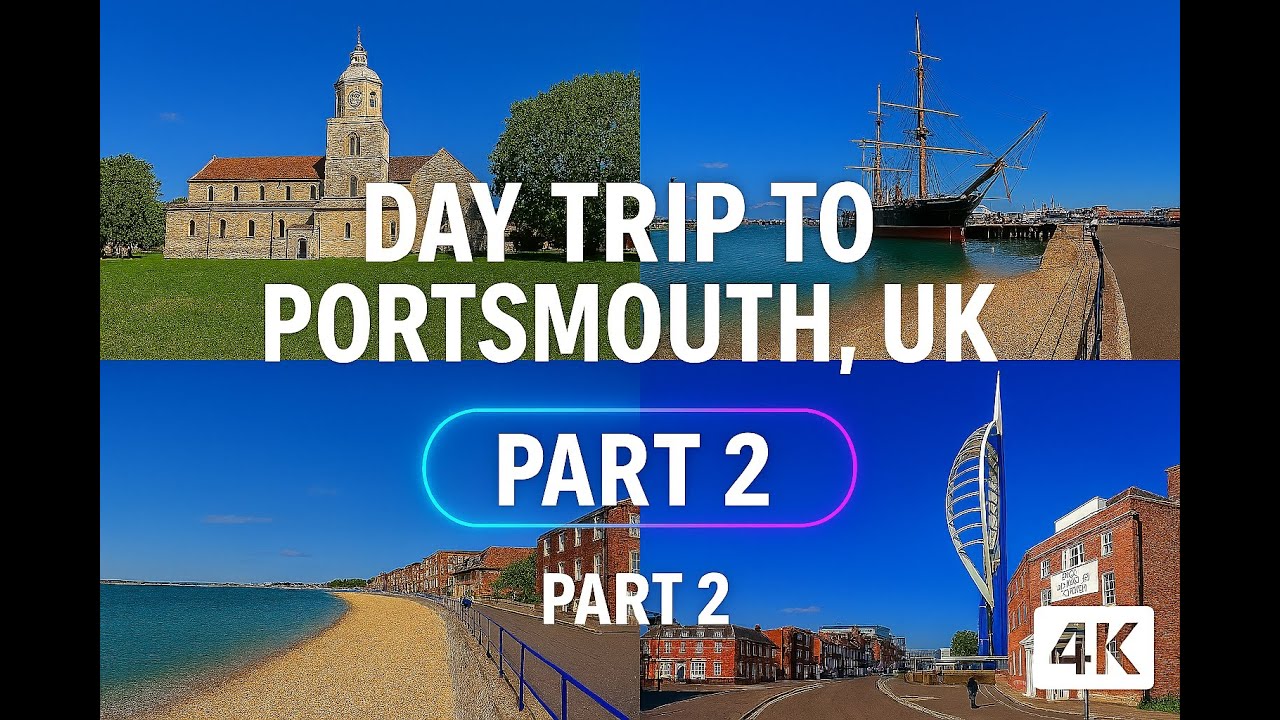 Explore Portsmouth: A Sunny Day in the Waterfront City (4K) Part. 2