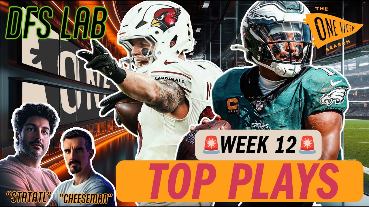 🚨Week 12 DraftKings Top PLAYS NFL DFS 2025 Single Entry | Hurts Stack | McBride A Must-Play