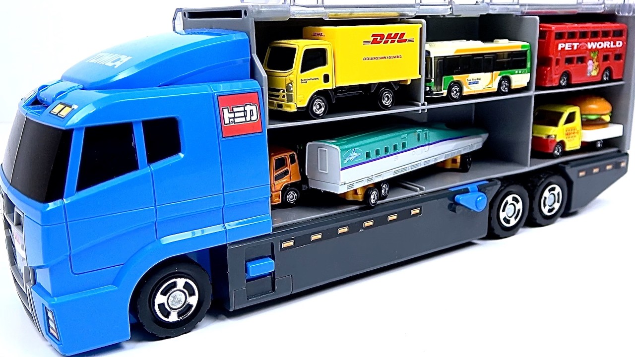 トミカ☆色々なトミカのミニカーを開封してコンボイへ収納します。