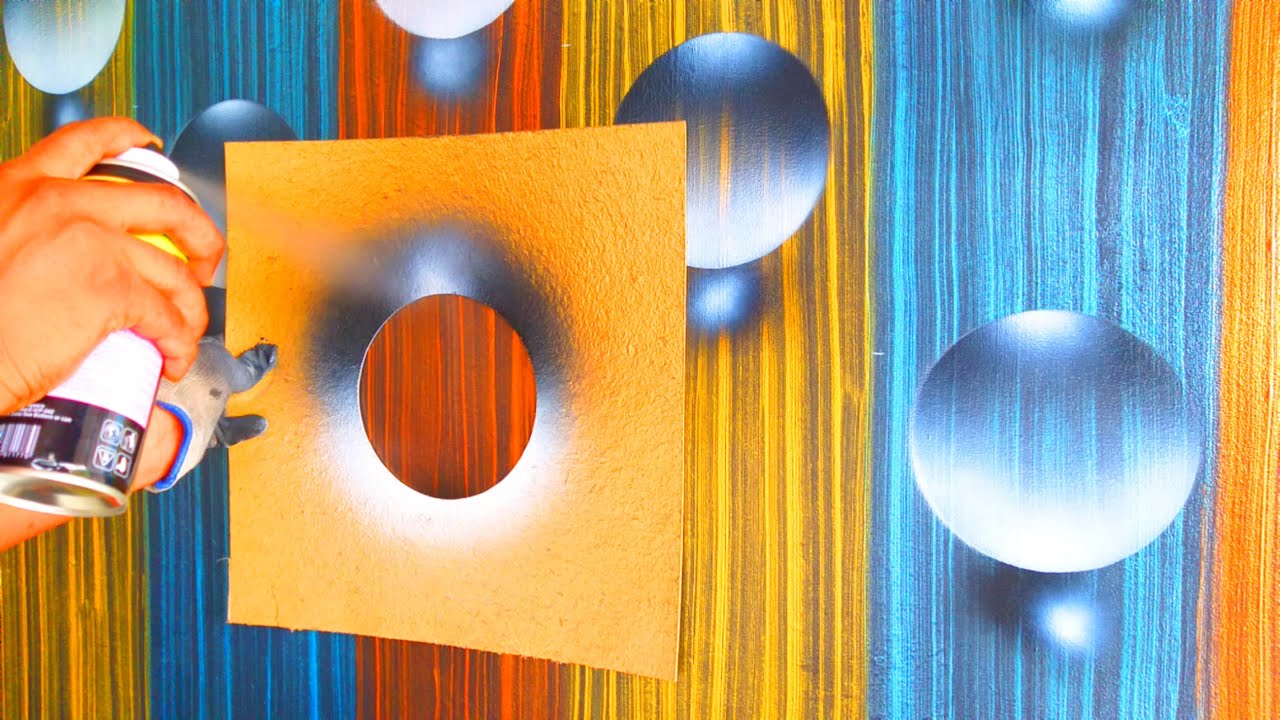 Bubbles design 3d wall painting ideas for bedroom