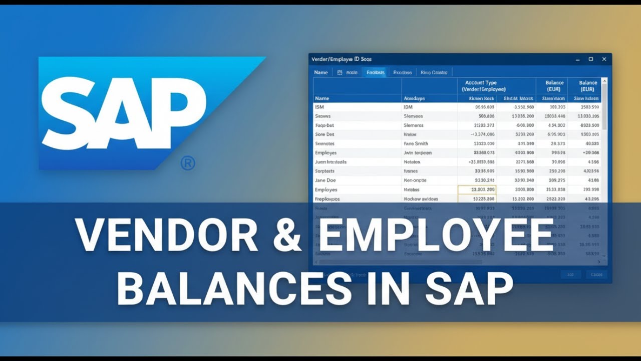 SAP Tutorial: View Vendor/Employee Balance, Advance & Outstanding (FBL1N Step-by-Step)