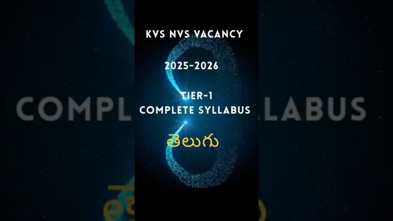 KVS NVS TIER-1 Syllabus in Telugu 2025-2026
