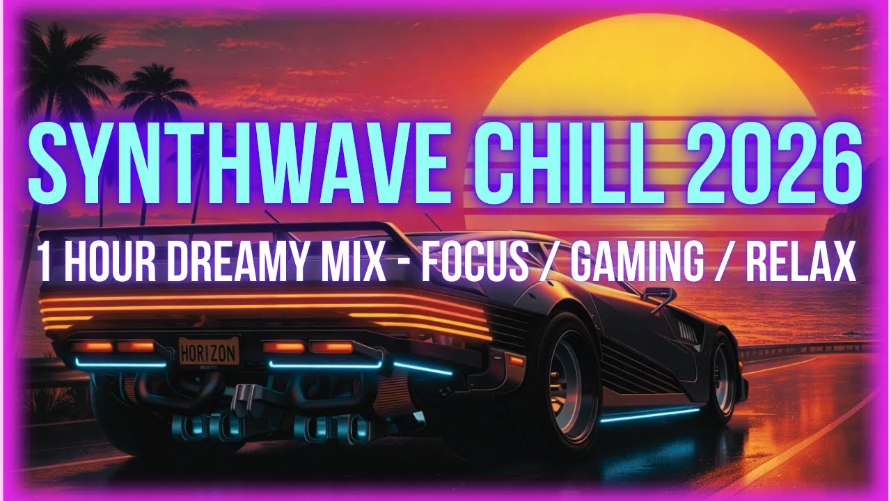 1 Hour Synthwave Chill 2026 | Dreamy Lo-Fi Retro Beats for Focus, Gaming & Night Drive