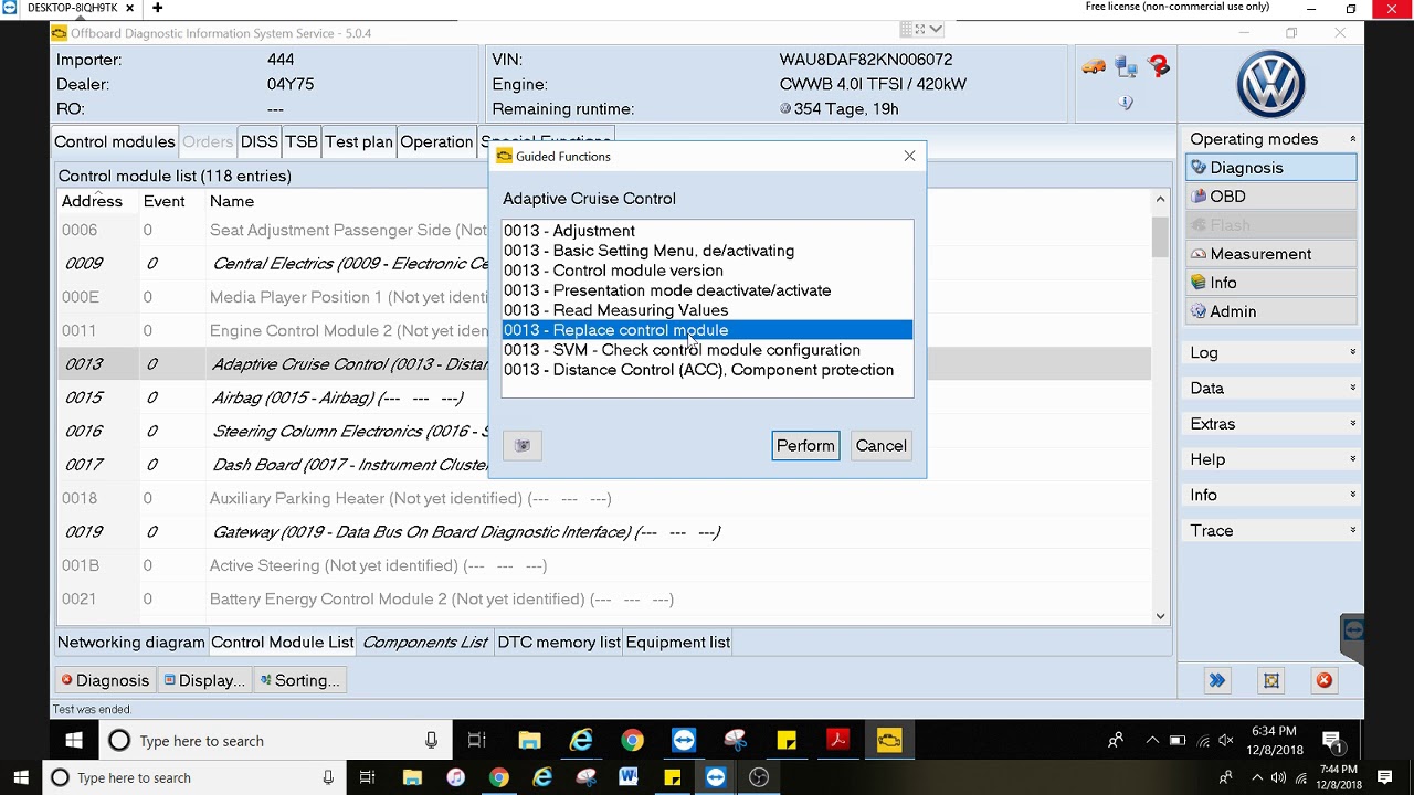 ODIS Replace Control Module & Other Service Functions