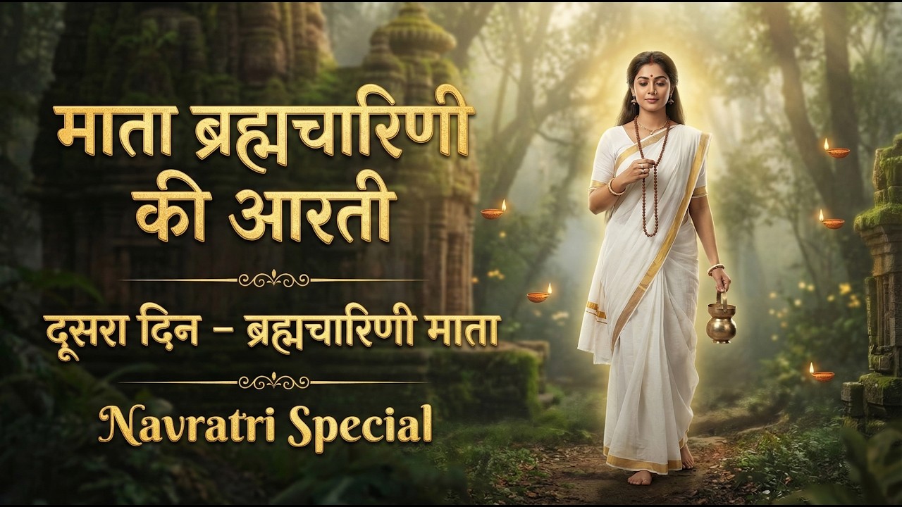 Live 🔴 ब्रह्मचारिणी माता की आरती | Maa Brahmacharini Aarti Lyrics Hindi | Navratri Day 2 Special