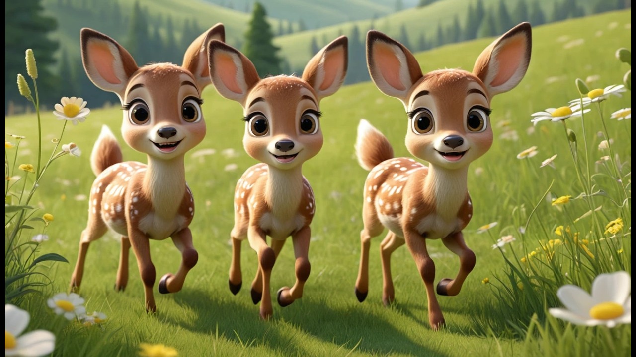 Fünf Hop Hop Hop Hirschkitze | Lustiges Waldlied & Bewegungslied für Kinder