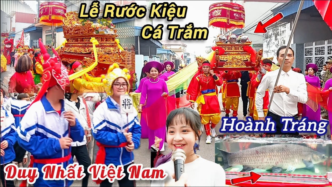 Quá đông vui lễ Rước Kiệu cá Trắm lễ hội truyền thống Đền Gin ngày chính hội | Duy Linh