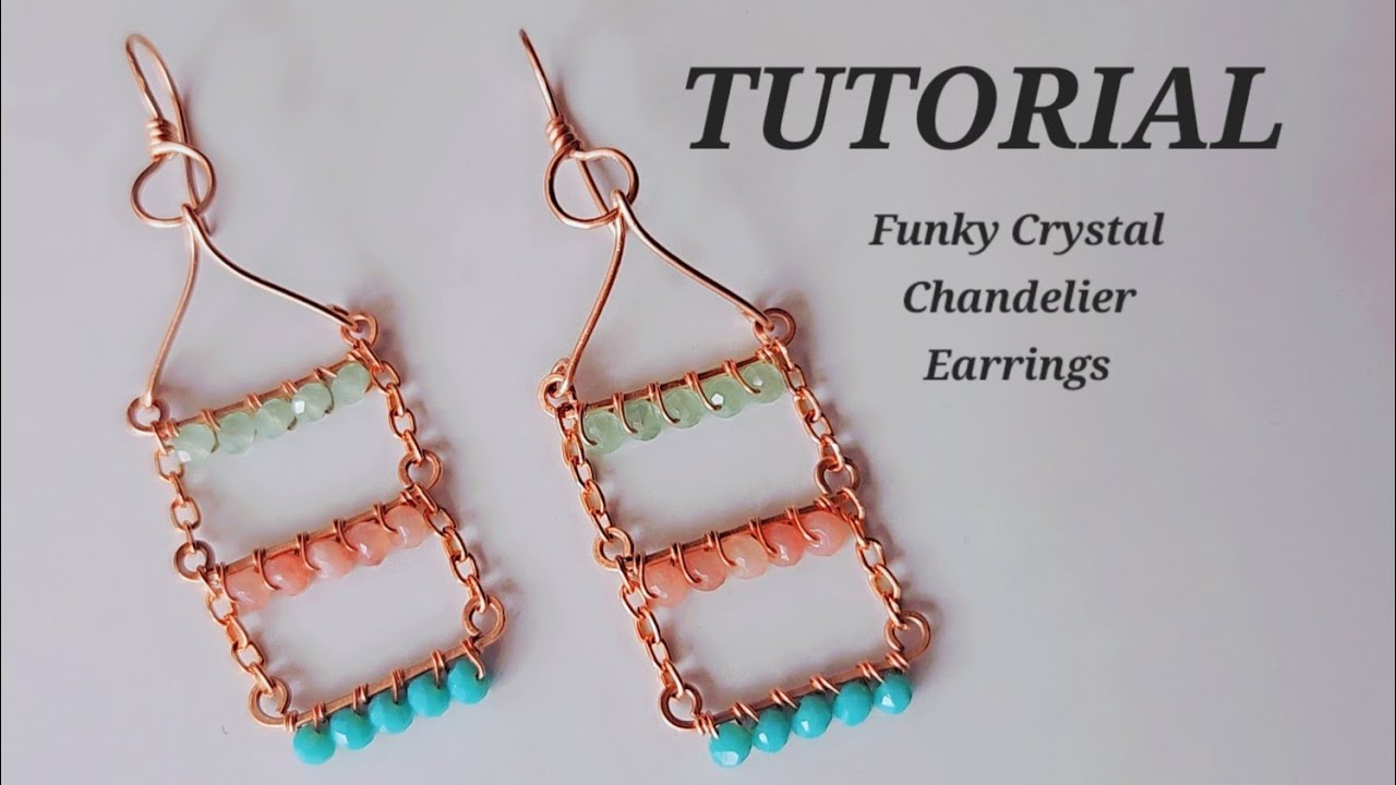 Boho Crystal Chandelier Wire Wrap Earrings Tutorial- Beginner Friendly