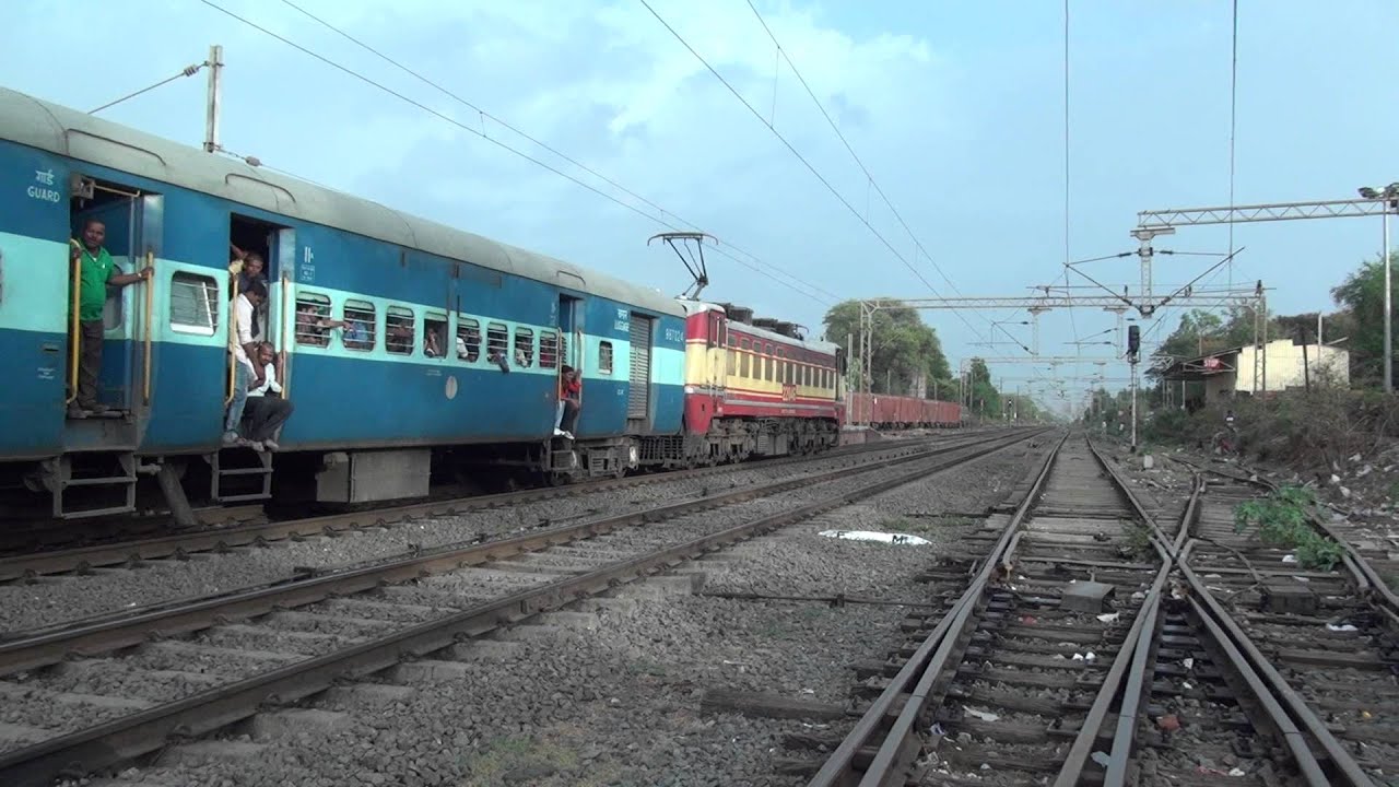 INDIAN RAILWAYS ---  GRAND DADDY GZB WAP-1# 22046 ACCELERATING QUICKLY & SMOOTHLY