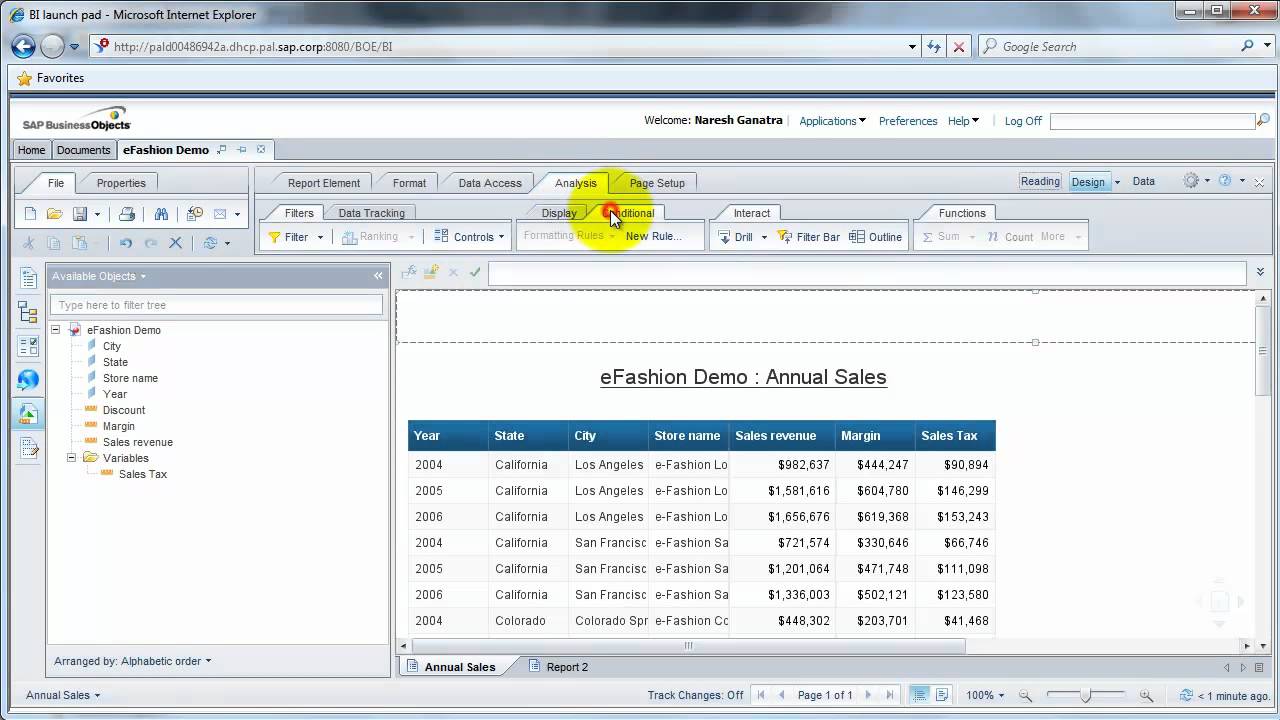 Web Intelligence Tutorial - Part 2