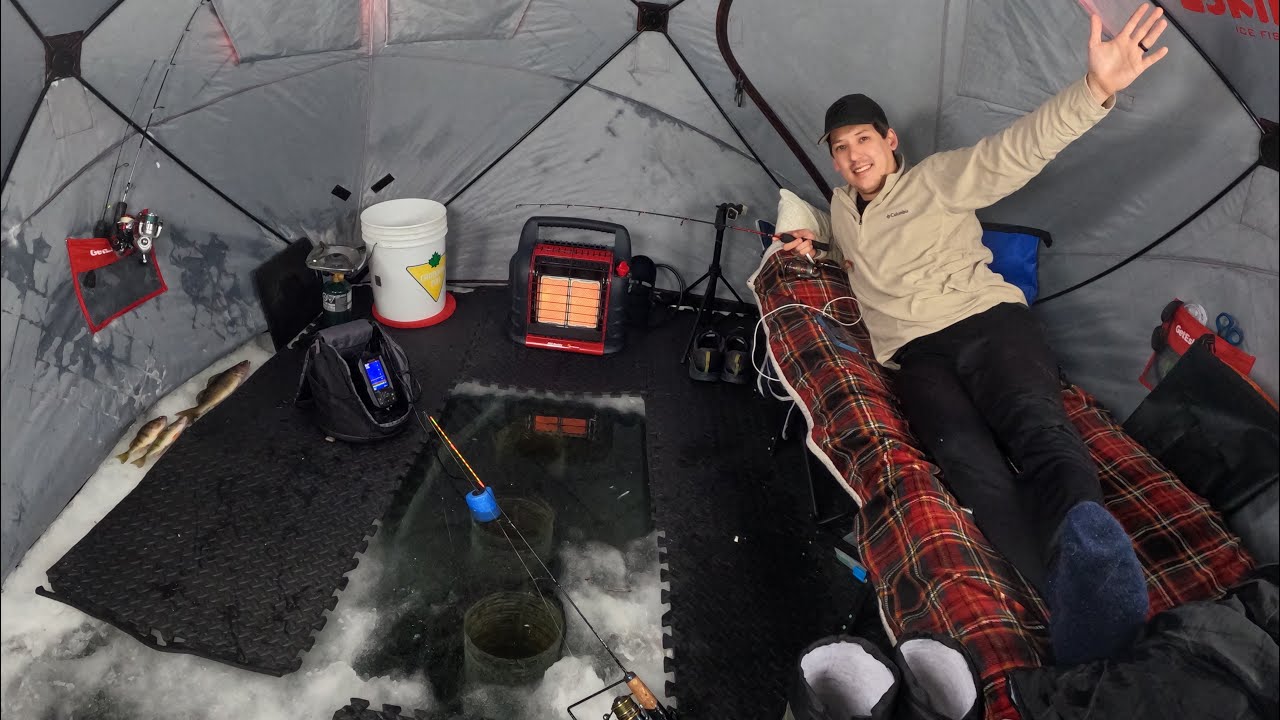 30 HOURS SOLO Ice Camping | Eating What I Catch