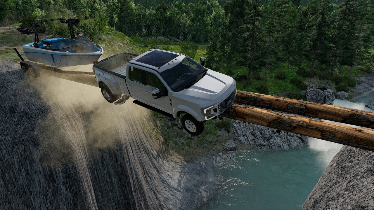 Luxury Cars vs Dangerous Log Bridge #1 - BeamNG.drive
