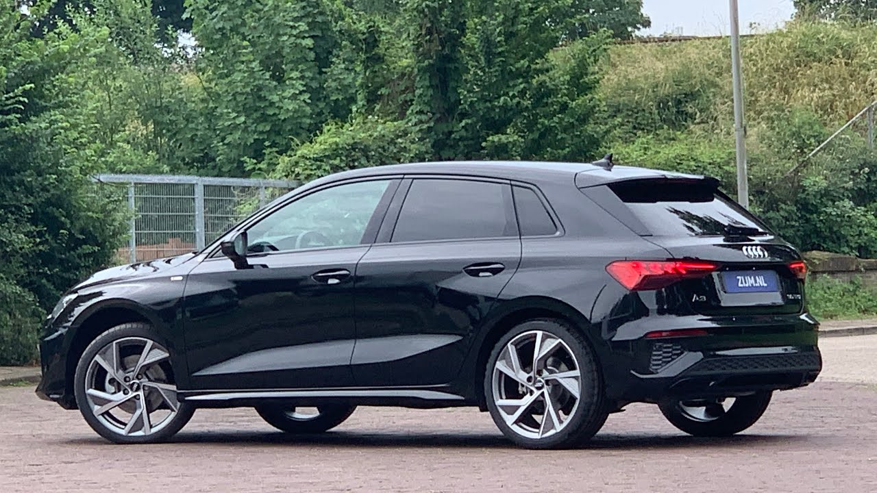 Audi NEW A3 S-Line 2020 in 4K Mythosblack Metal 19inch 5-Y-arm Allows Walk Around & Detail inside