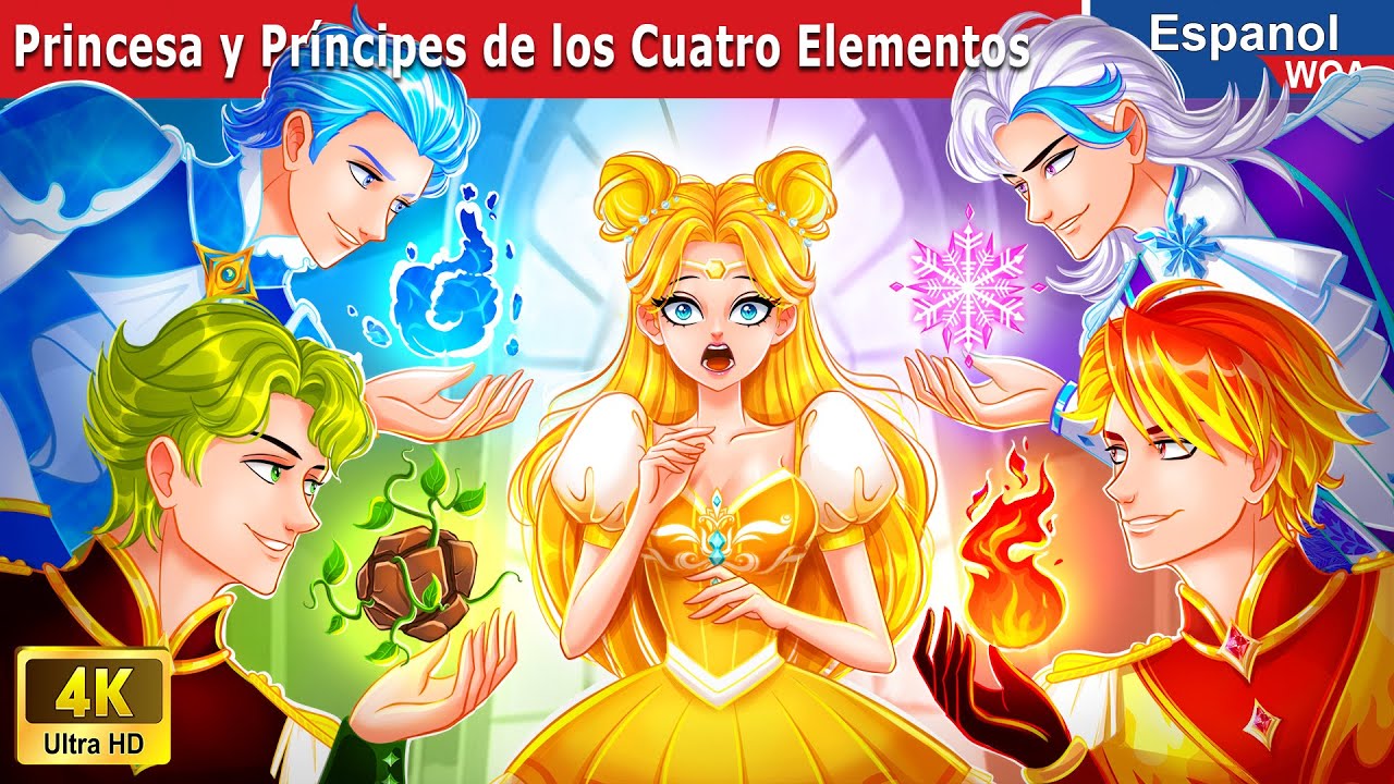 La Princesa Fingi&oacute; Estar Enamorada De Los Pr&iacute;ncipes De Los Cuatro Elementos 🌛 Cuento espa&ntilde;ol