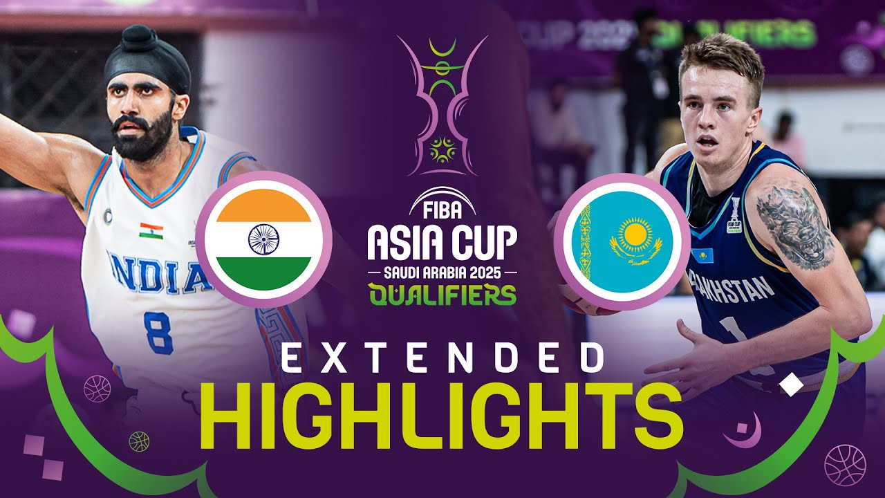 India 🇮🇳 v Kazakhstan 🇰🇿 | Extended Highlights | FIBA Asia Cup 2025 Qualifiers
