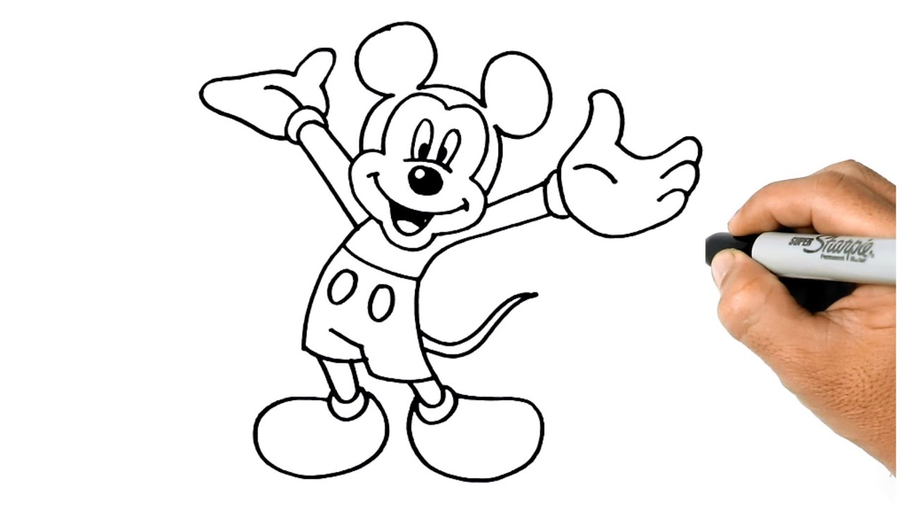 HOW TO DRAW MICKEY MOUSE EASY STEP BY STEP