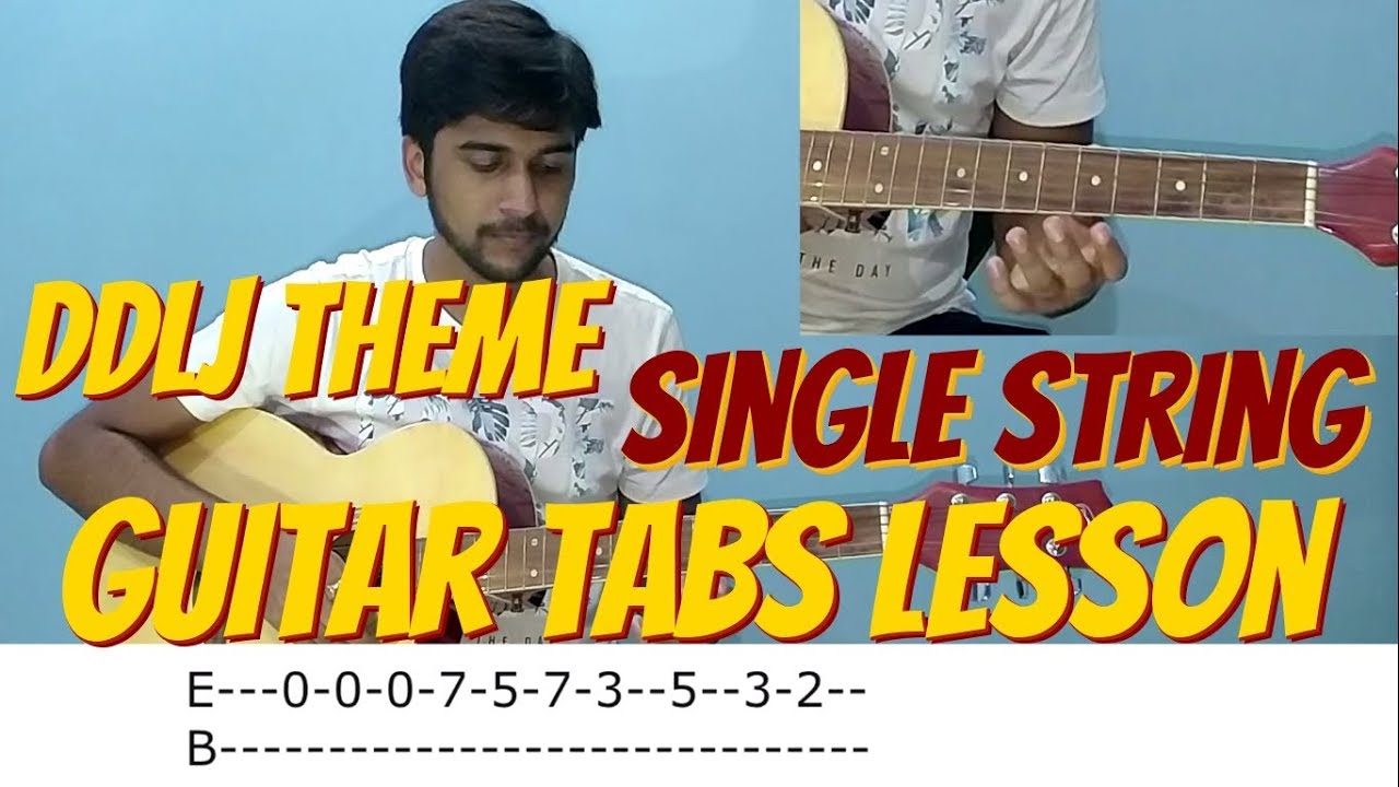 Tujhe Dekha To Ye Jaana Sanam - DDLJ EASY GUITAR Tabs/Lead Lesson | SINGLE STRING in hindi