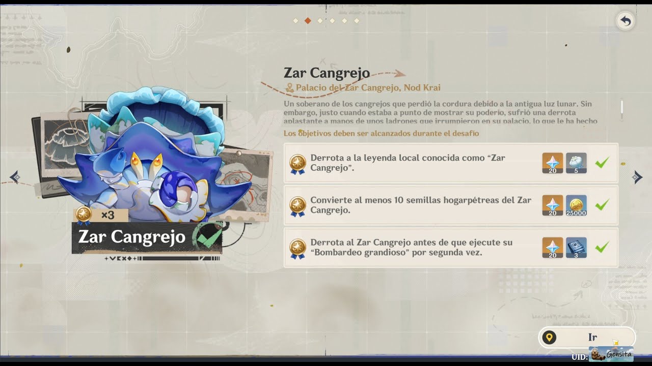 Como conseguir las 3 medallas de Zar Cangrejo - Crónicas heroicas (Nod Krai) | Genshin Impact