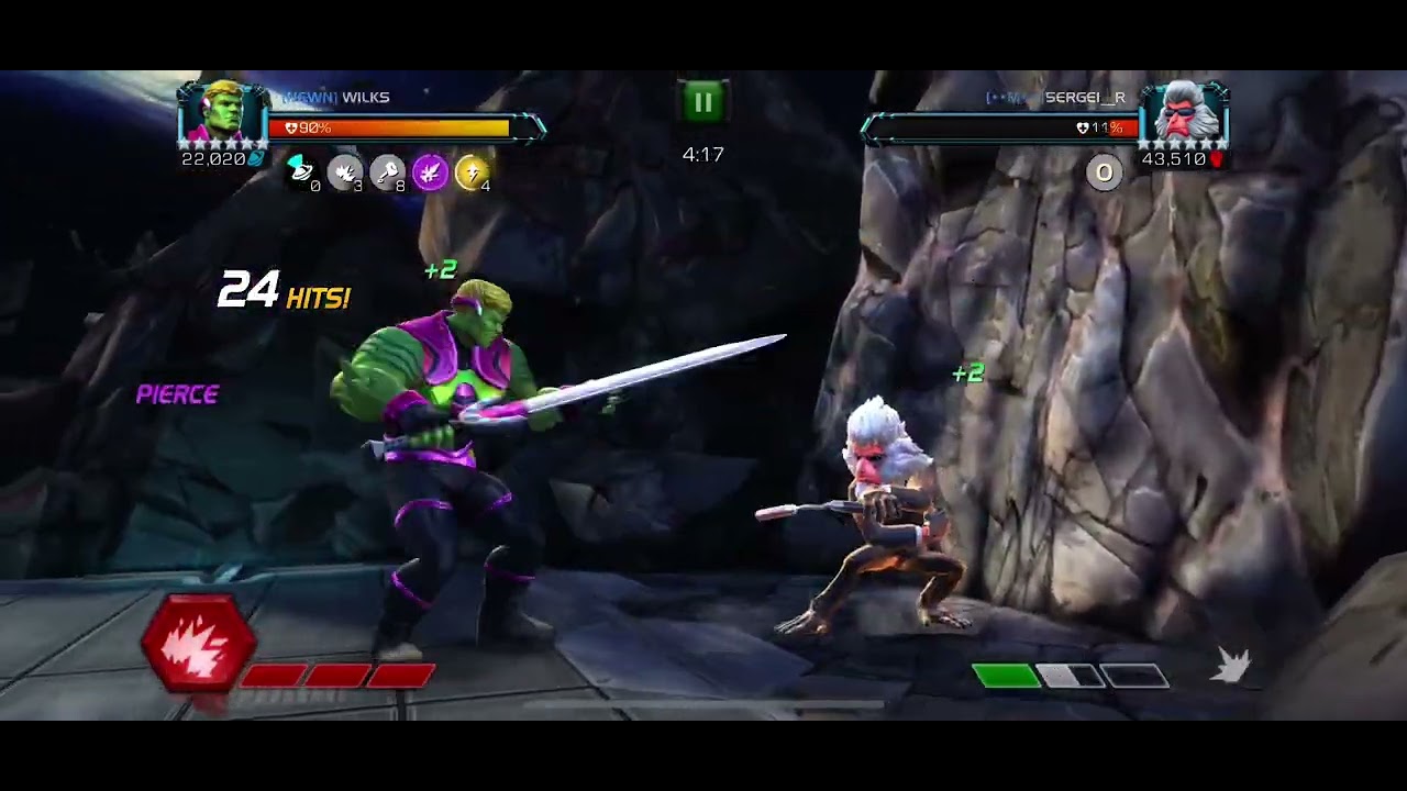 Hulkling vs monkey node 7