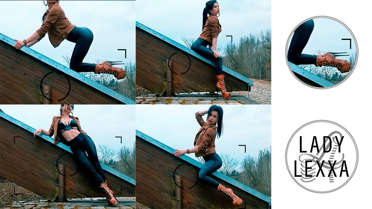 PHOTO SHOOTING IN GENUINE LEATHER BOOTS BY TAJNA-CLUB-SHOES. HOW TO POSE FOR PICTURES IN HIGH HEELS