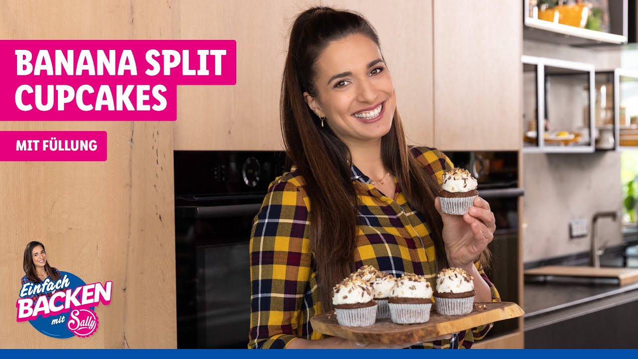 Banana Split Cupcakes mit Füllung
