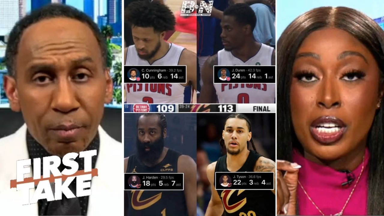 FIRST TAKE | Cavaliers are Cunningham’s nightmare! - Stephen A. on Harden shines, beating Pistons