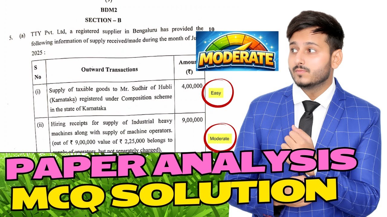 CA Inter GST Jan 26 ANALYSIS AND MCQ SOLUTION | CA Sachin Raheja