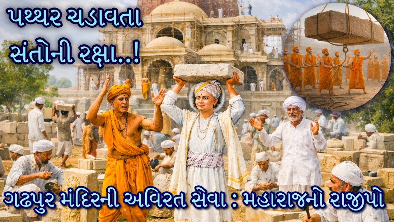 ગઢપુર મંદિરનો પથ્થર ચડાવતા સંતોની પ્રભુએ રક્ષા કરી |મંદિરની સેવા કરનાર સંતો-ભક્તો ઉપર પ્રભુનો રાજીપો