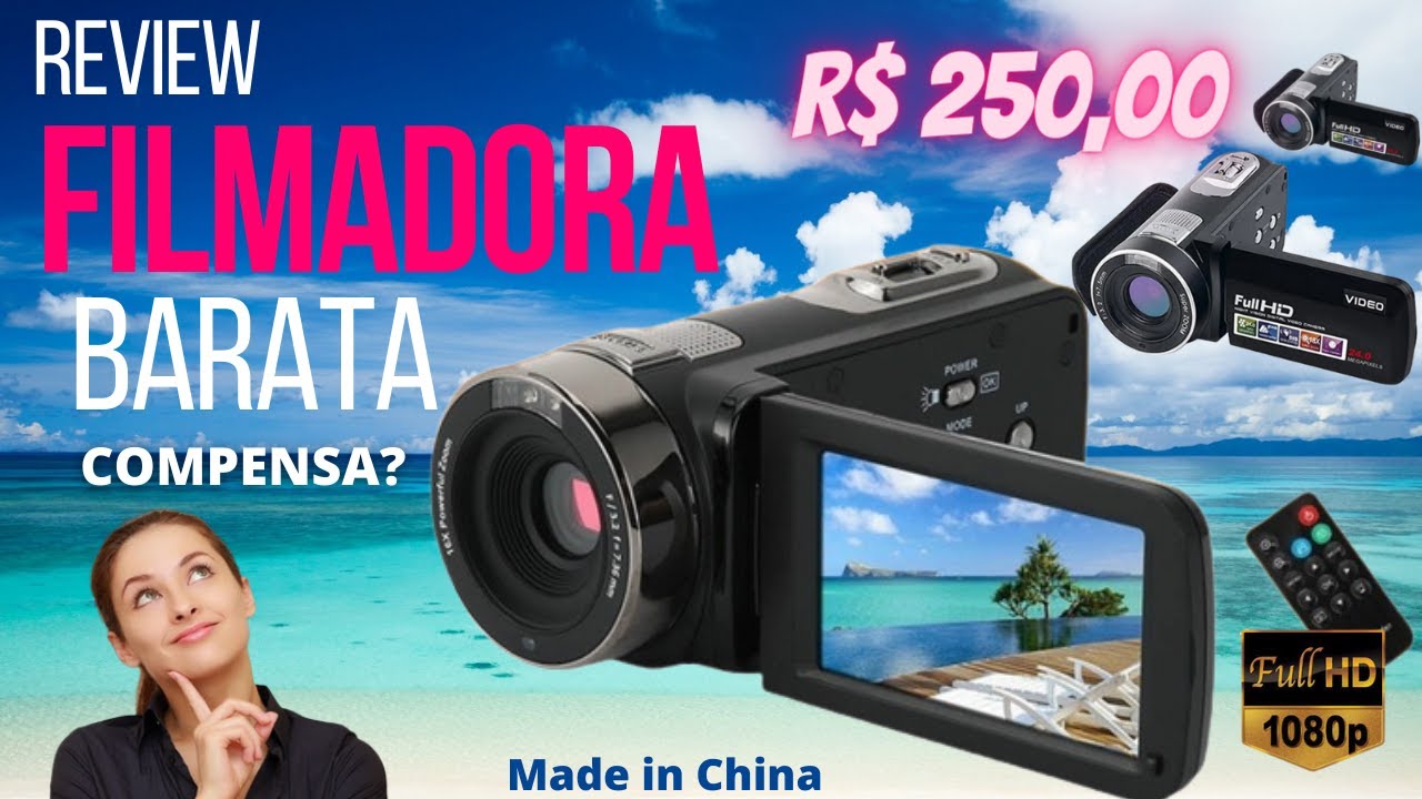 Filmadora Chinesa Barata Compensa?. Review Câmera Filmadora Digital Full HD 1920x1080
