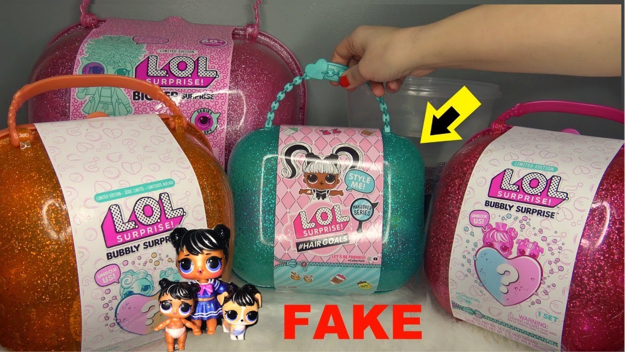 FAKE LOL Surprise Bubbly Surprise #hairgoals Series 5 vs REAL LOL Surprise dolls LQL LILS