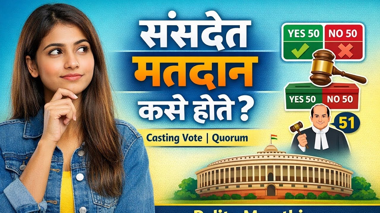 संसदेतील मतदान, Casting Vote, Quorum, भाषा | Parliament Polity Trick | MPSC / Saralseva Bharti | 
