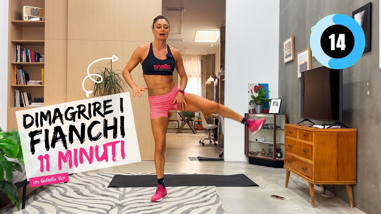 Dimagrire i fianchi : 11 minuti di esercizi a casa - Allenamento con Gabriella Vico