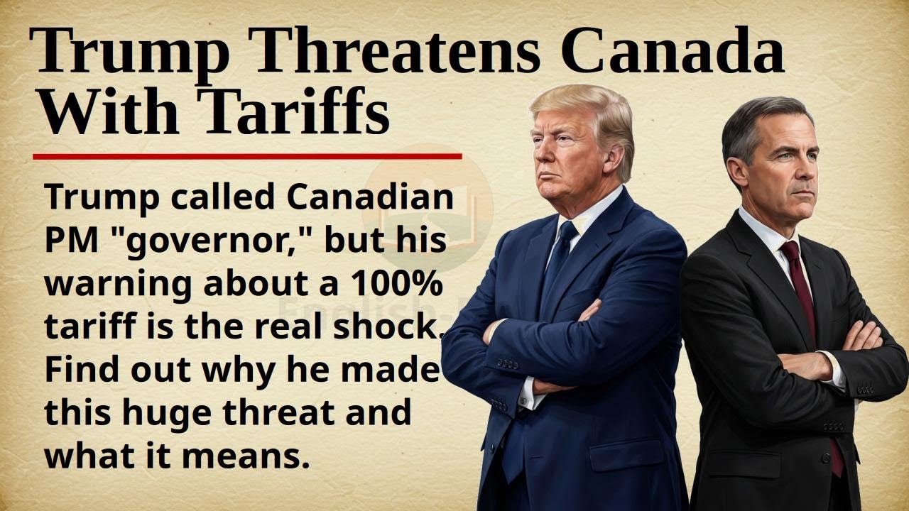 Trump Threatens Canada With Tariff || 🇺🇸🇨🇦 Learn English Through News Level 2 || Graded Reader 🎧