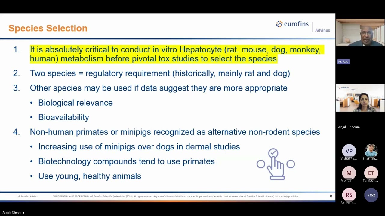 Webinar - Regulatory Considerations in the Preclinical Development of IND and NDA -  Dr. KS Rao