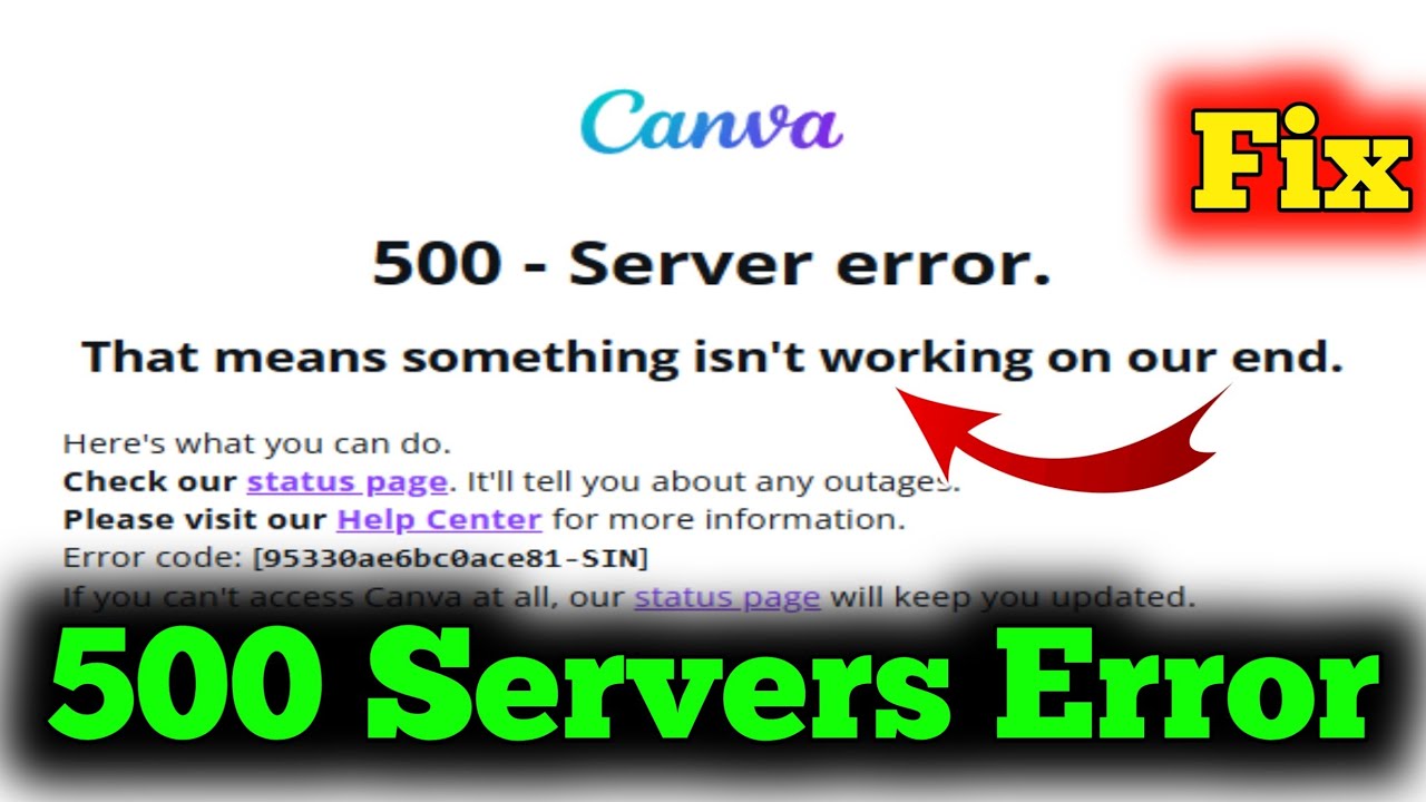 Fix Canva 500 servers Error Problem | that means something isn't working problem | Servers Down