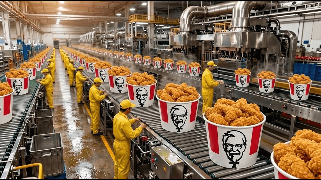 Inside the Fried Chicken Factory — ASMR How Crispy Fried Chicken Are Made