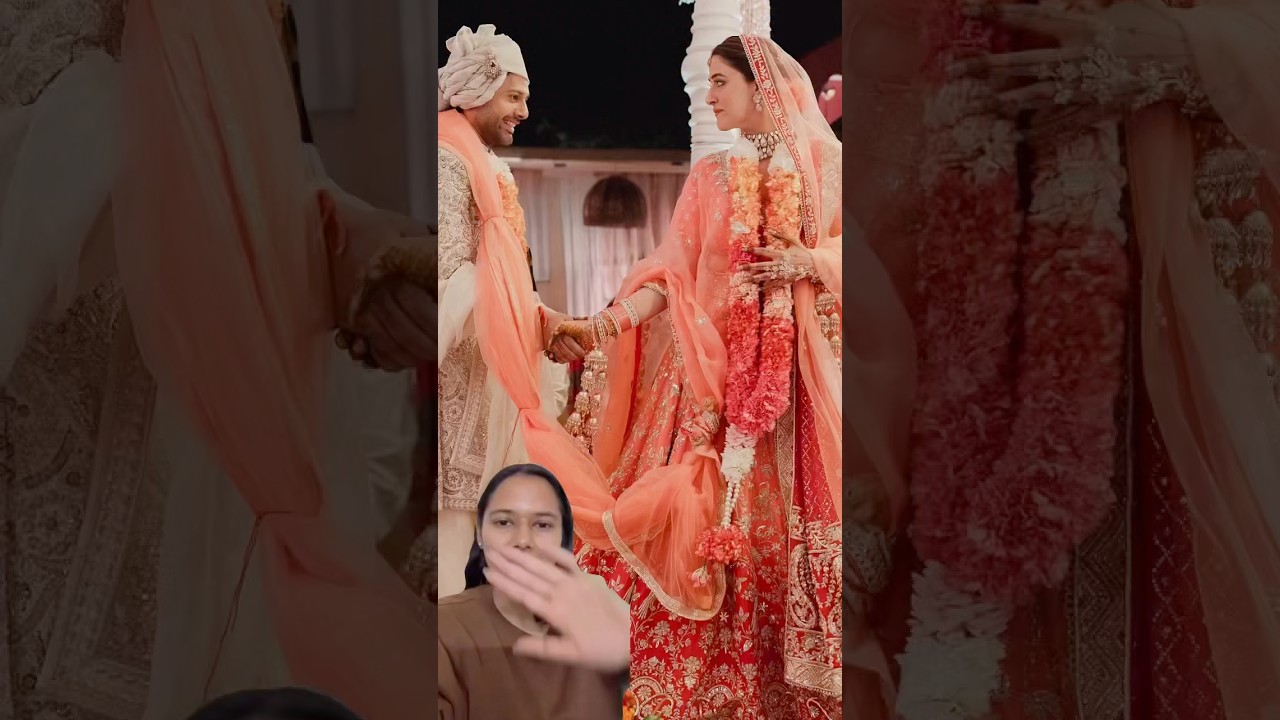 Nupur Sanon got married to Stebin Ben in a gorgeous coral and peach lehenga by Manish Malhotra