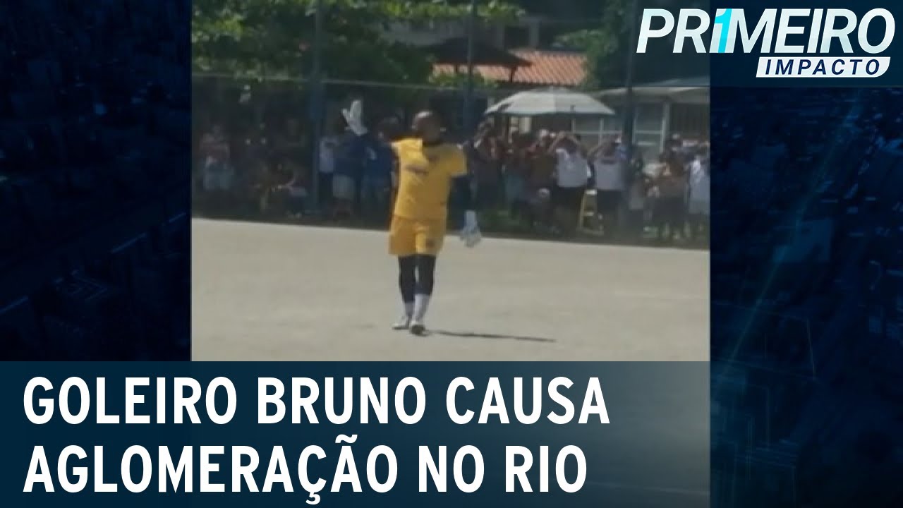 Goleiro Bruno é atração de pelada em São Gonçalo e gera aglomeração | Primeiro Impacto (16/03/21)